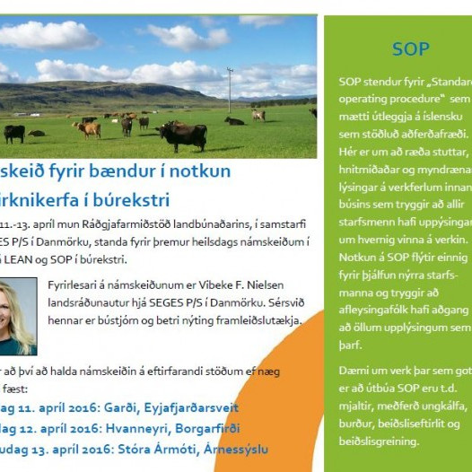 Námskeið fyrir bændur í notkun skilvirknikerfa í búrekstri
