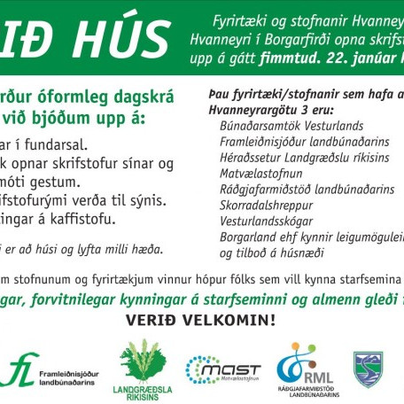 Opið hús hjá RML á Hvanneyri 22. janúar frá kl. 15.00 - 18.00