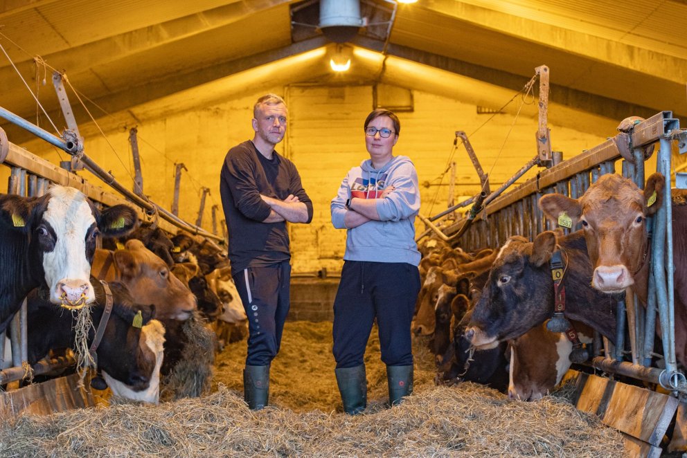 Aðalbjörg og Eyvindur í Stóru-Mörk. Mynd: Bbl/Ástvaldur Lárusson