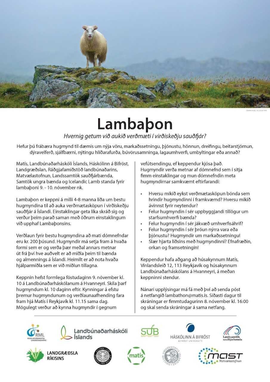 Lambaþon - Hvernig getum við aukið verðmæti í virðiskeðju sauðfjár?