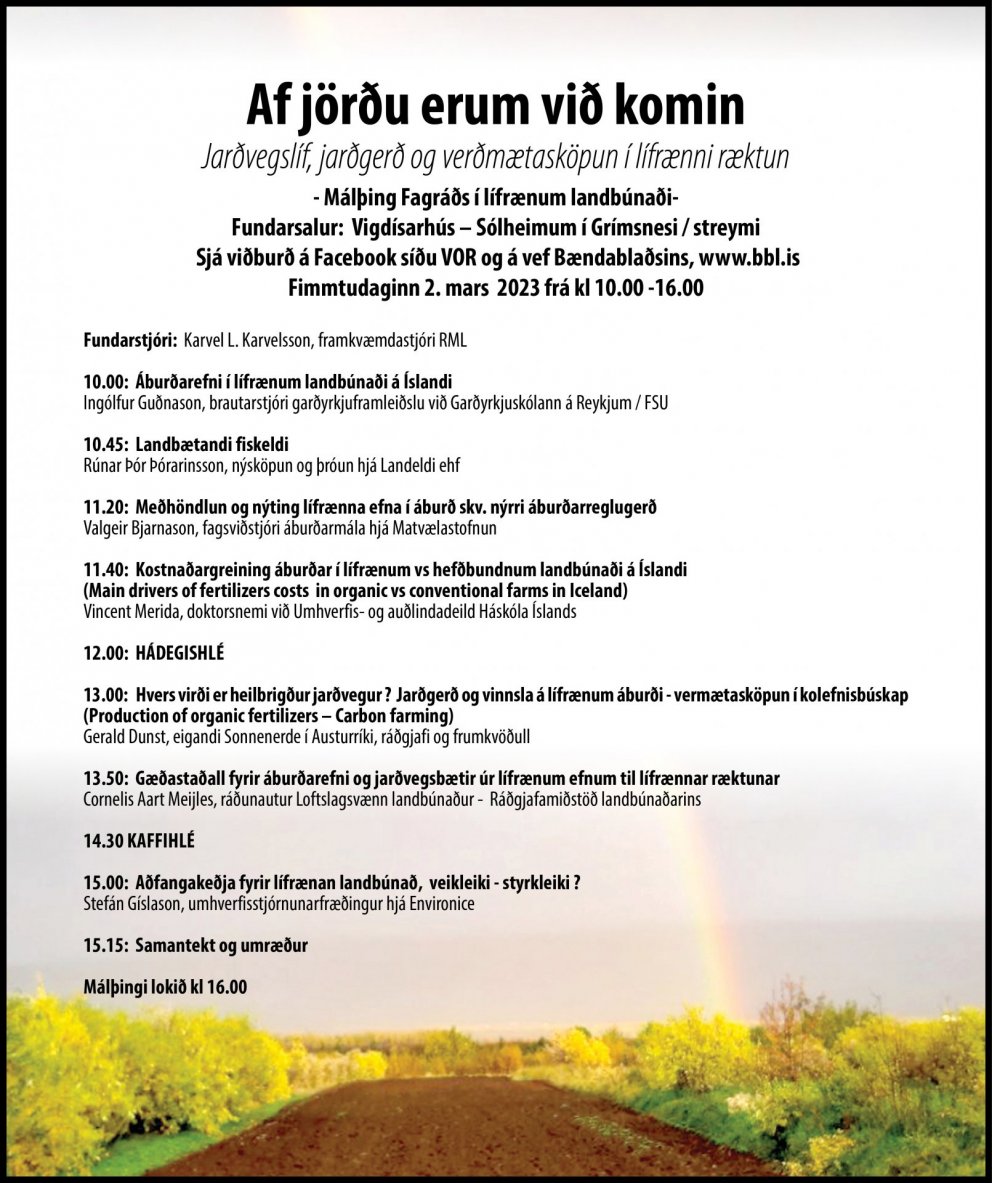 Af jörðu erum við komin - Málþing Fagráðs í lífrænum landbúnaði