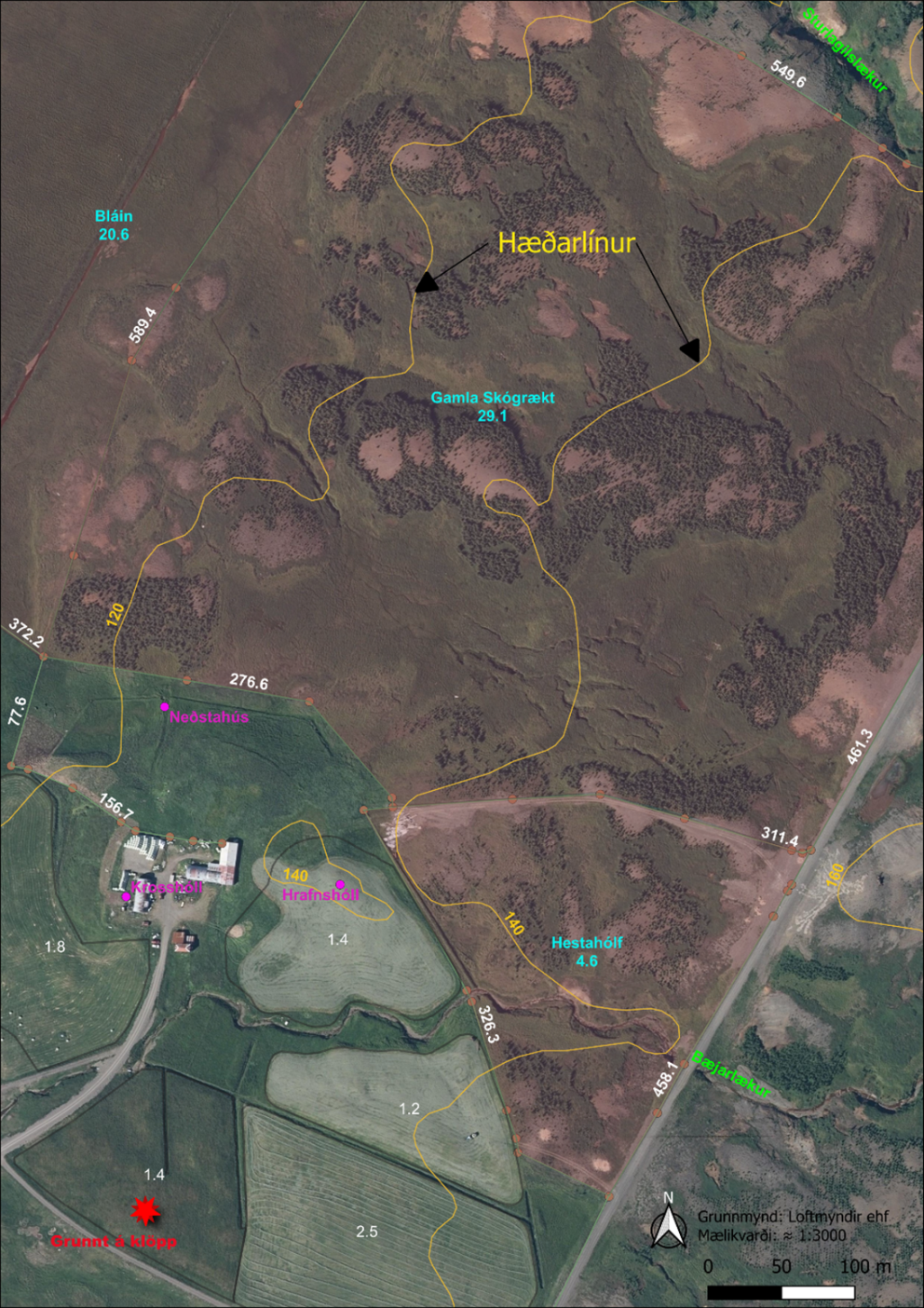 Kort með gagnlegum upplýsingum