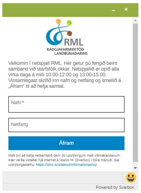 Netspjall í gegnum heimsíðu RML