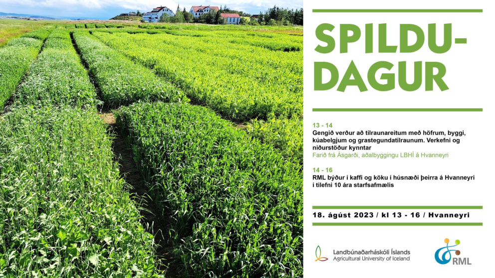 Spildudagur LbhÍ og RML á Hvanneyri föstudaginn 18. ágúst frá kl. 13-16.  Afmæliskaffi hjá RML kl. 1…