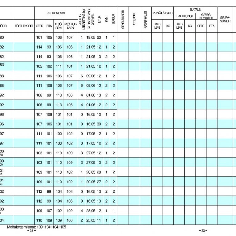 Skil vorgagna og útsending haustbóka