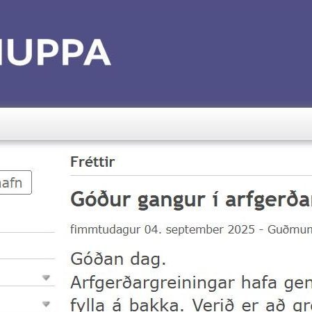 Flýtileið í gripaleit í Huppu