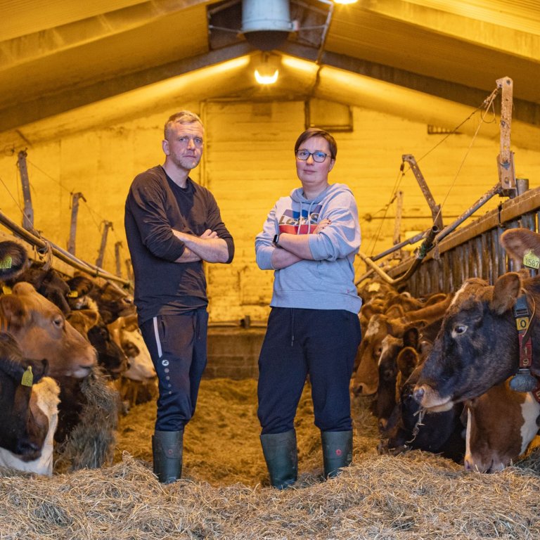 Aðalbjörg og Eyvindur í Stóru-Mörk. Mynd: Bbl/Ástvaldur Lárusson