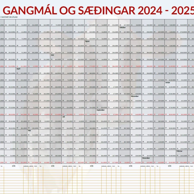 Gangmáladagatal 2024-25