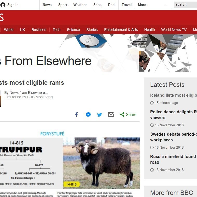 Hrútaskráin vekur heimsathygli