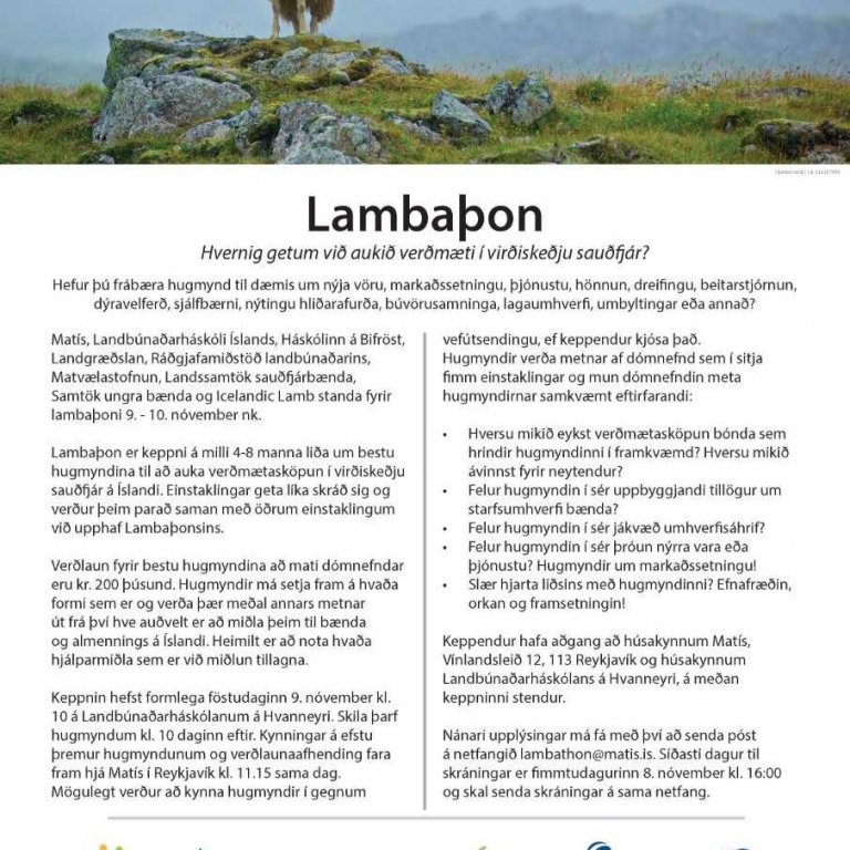 Lambaþon - Hvernig getum við aukið verðmæti í virðiskeðju sauðfjár?