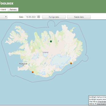 Staðsetning veðurstöðva á korti