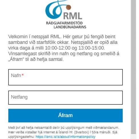 Netspjall í gegnum heimsíðu RML